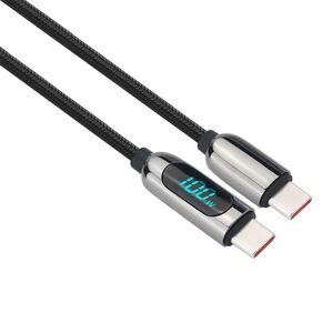 Solight USB-C kabel s displejem, USB-C konektor - USB-C konektor, 100W, 2m SSC1802 obraz