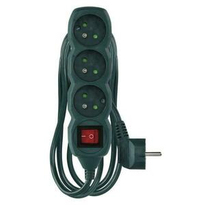 EMOS Prodlužovací kabel 2 m / 3 zásuvky / s vypínačem / zelený / 1 mm2 P1312Z obraz