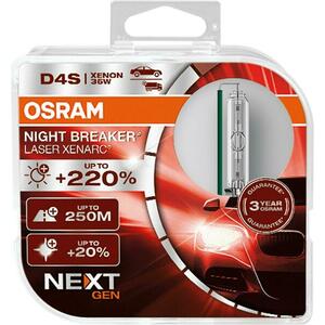 OSRAM D4S 42V XENARC NIGHT BREAKER LASER +220% 3 roky záruka 2ks 66440XNN-HCB obraz