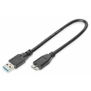 USB 3.0 connection cable, USB A - Micro USB B M/M AK-300117-005-S obraz