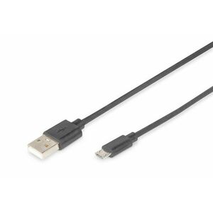 USB connection cable, type A - micro B M/M, 1.0m, USB AK-300127-010-S obraz