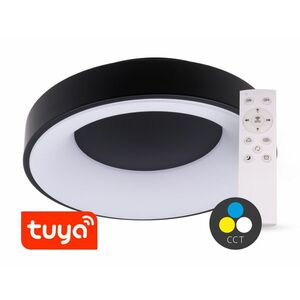 T-LED SMART TUYA Černé LED stropní svítidlo kulaté 480mm 48W CCT s DO 105556 obraz