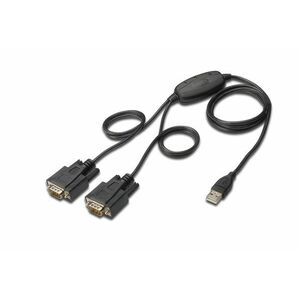 Digitus USB 2.0 - 2x RS-232 sériový kabel Černá 1, 5 m USB DA-70158 obraz