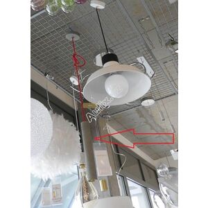 Výprodej vzorku Závěsné svítidlo s objímkou v designu betonu E27 + červený kabel 2m - AULIX obraz