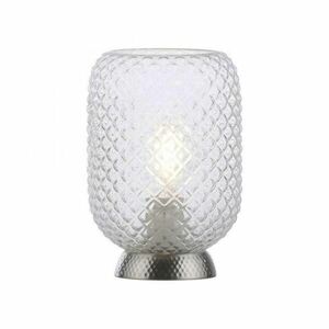 LEUCHTEN DIREKT is JUST LIGHT LED stolní lampa stříbrná hra světla rýhované čiré sklo šňůrový vypínač LD 14906-55 obraz