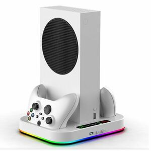 iPega XBS012S Multifunkční nabíjecí RGB stojan s chlazením pro Xbox Series S + 2ks Baterií obraz