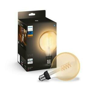 Philips HUE white LED Filament žárovka E27 G125 7W 550lm 2100K IP20, stmívatelná obraz