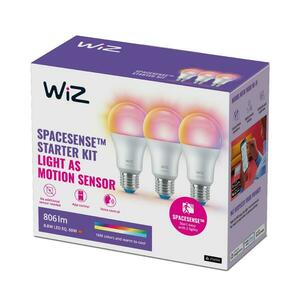 WiZ SET 3x LED žárovka E27 A60 8, 8W 806lm 2200-6500K RGB IP20, stmívatelná obraz