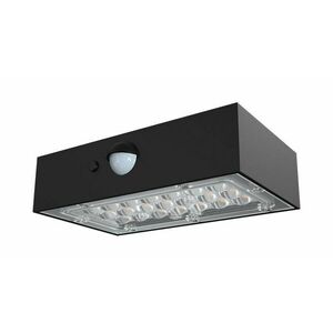 LED Solution Černé LED nástěnné solární svítidlo s pohybovým čidlem 3W IP65 10305 obraz