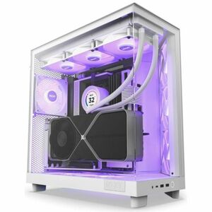 NZXT case H6 Flow RGB / 3x120 mm fan / glass / mesh panel / white obraz