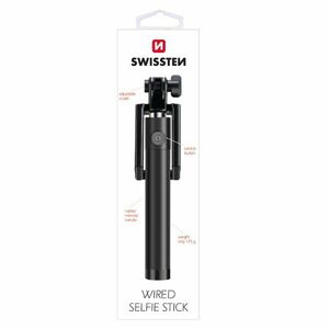 Selfie tyč Swissten s 3, 5 mm jack konektorem obraz