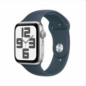 Apple Watch SE GPS 44mm Silver Aluminium Case with Storm Blue Sport Band - M/L obraz