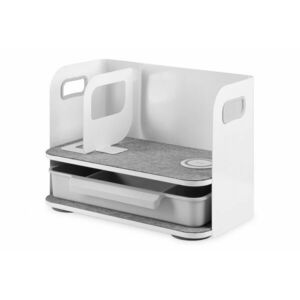 Desk organizer, storage drawer, QI charger white/grey DA-90442 obraz