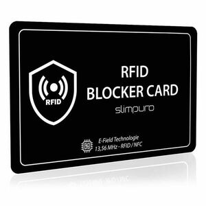 Slimpuro RFID blokovací karta s rušivým signálem, NFC, ultratenká, formát platební karty obraz