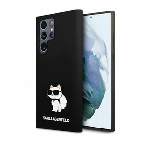 Zadní kryt Karl Lagerfeld Liquid Silicone Choupette NFT pro Samsung Galaxy S24 Ultra, černý obraz