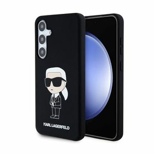 Zadní kryt Karl Lagerfeld Liquid Silicone Ikonik NFT pro Samsung Galaxy S24, černý obraz