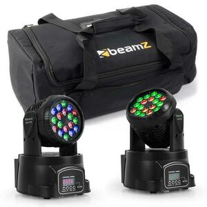 Beamz set světelných efektů s transportní taškou, 2 x moving head LED 108 obraz