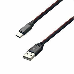MobilNET Datový a nabíjecí kabel TPU USB/USB-C, 2A, 2m, černý obraz