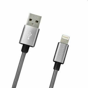 MobilNET Datový a nabíjecí kabel USB/Lightning, 2A, 1m, stříbrný obraz