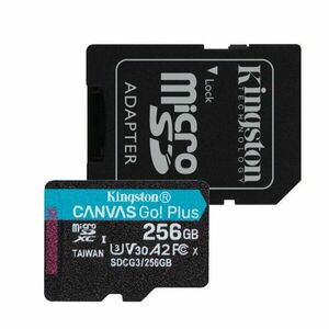 Kingston Canvas Go Plus Micro SDXC 256GB + SD adaptér, UHS-I U3 A2, Class 10 - rychlost 170/90 MB/s) obraz