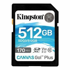 Kingston Canvas Go Plus Secure Digital SDXC UHS-I U3 512GB | Class 10, rychlost 170/90MB/s (SDG3/512GB) obraz