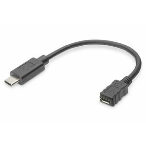 USB Type-C Adapter Cable, Type-C to micro B AK-300316-001-S obraz