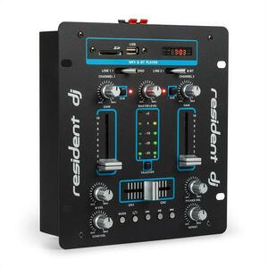 Resident DJ DJ-25 DJ-mixér mixážní pult, zesilovač, bluetooth, USB, černá / modrá obraz