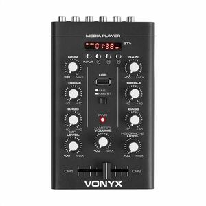 Vonyx STM500BT, 2 kanálový DJ mixér, bluetooth, MP3 přehrávač, USB port, černý obraz