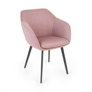 Besoa James, čalouněná židle, pěnová výplň, 100% polyester, ocelové nohy, růžová obraz