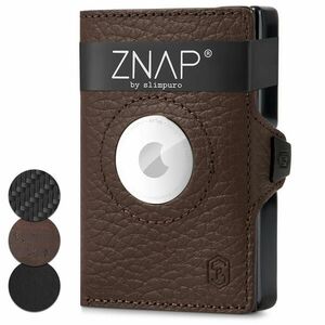 Slimpuro ZNAP Airtag Wallet, 8 karet, přihrádka na mince, 9 x 1, 5 x 6 cm (Š x V x H), ochrana RFID obraz