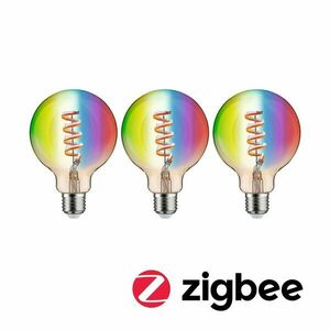 PAULMANN Filament 230V Smart Home Zigbee 3.0 LED Globe G95 E27 3x6, 3W RGBW+ stmívatelné zlatá obraz