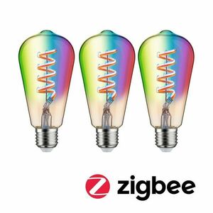 PAULMANN Filament 230V Smart Home Zigbee 3.0 LED žárovka ST64 E27 3x6, 3W RGBW+ stmívatelné zlatá obraz