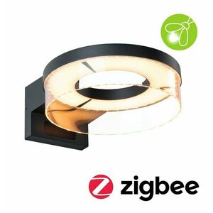 PAULMANN LED venkovní nástěnné svítidlo Smart Home Zigbee 3.0 Capea pohybové čidlo neláká hmyz IP44 231mm CCT 12, 5W 230V antracit hliník obraz