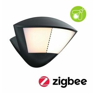 PAULMANN LED venkovní nástěnné svítidlo Smart Home Zigbee 3.0 Skyla pohybové čidlo neláká hmyz IP44 226x164mm CCT 10W 230V antracit hliník obraz