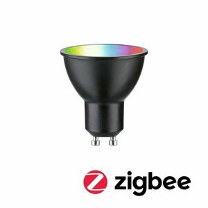 PAULMANN Standard 230V Smart Home Zigbee 3.0 LED reflektor GU10 4, 8W RGBW+ stmívatelné černá mat obraz