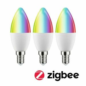 PAULMANN Standard 230V Smart Home Zigbee 3.0 LED svíčka E14 3x5W RGBW+ stmívatelné mat obraz