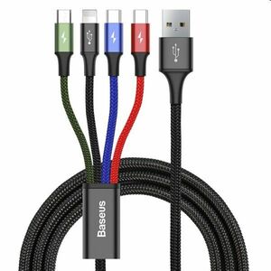 Baseus Fast 4v1 kabel USB-A/Micro-USB+Lightning+2xUSB-C 3.5A 1.2m obraz