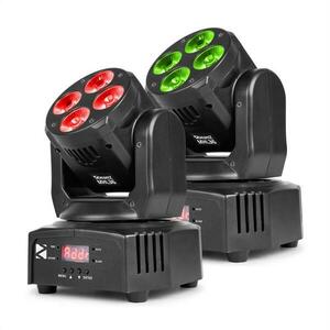 Beamz MHL36, movinghead, pohyblivá hlavice, LED efekt, 2 kusy, 4 x 9W, RGBW, 4v1 LED, 4 show, černá barva obraz