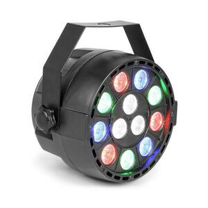 Beamz Party, UV Par reflektor, 12x 1W UV LED dioda, 15 W, DMX režim a samostatný provoz, LED displej, černý obraz