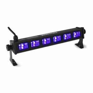 Beamz BUV63, LED světelná rampa, 30 W, 6 x 3 W UV LED diody, černá obraz