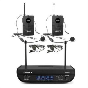 Vonyx WM82B Digital, 2kanálový systém UHF bezdrátových mikrofonů, 2 x headset mikrofon, 50 m, kufr obraz