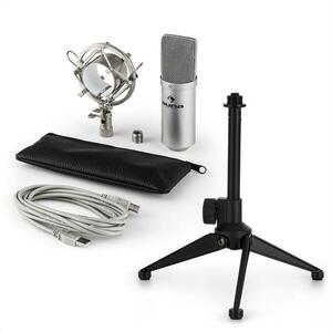 Auna MIC-900S V1, USB mikrofonní sada, stříbrný kondenzátorový mikrofon + stolní stativ obraz