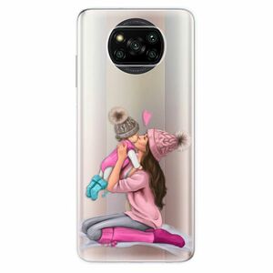 Odolné silikonové pouzdro iSaprio - Kissing Mom - Brunette and Girl - Xiaomi Poco X3 Pro / X3 NFC obraz