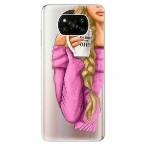 Odolné silikonové pouzdro iSaprio - My Coffe and Blond Girl - Xiaomi Poco X3 Pro / X3 NFC obraz