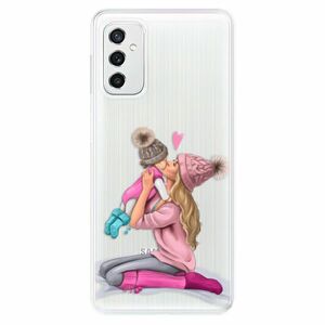 Odolné silikonové pouzdro iSaprio - Kissing Mom - Blond and Girl - Samsung Galaxy M52 5G obraz