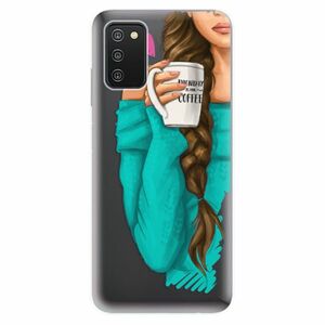 Odolné silikonové pouzdro iSaprio - My Coffe and Brunette Girl - Samsung Galaxy A03s obraz