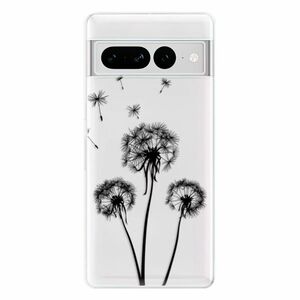 Odolné silikonové pouzdro iSaprio - Three Dandelions - black - Google Pixel 7 Pro 5G obraz