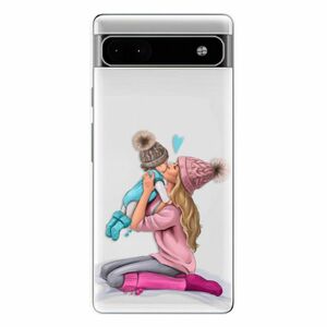 Odolné silikonové pouzdro iSaprio - Kissing Mom - Blond and Boy - Google Pixel 6a 5G obraz