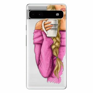 Odolné silikonové pouzdro iSaprio - My Coffe and Blond Girl - Google Pixel 6a 5G obraz