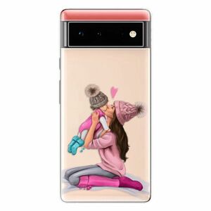 Odolné silikonové pouzdro iSaprio - Kissing Mom - Brunette and Girl - Google Pixel 6 5G obraz